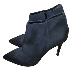 Navy Blue Suede Pointed Toe Stiletto Ankle Booties Women's 9.5 western going out